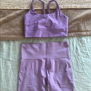 Purple Sports Bra and Leggings Set